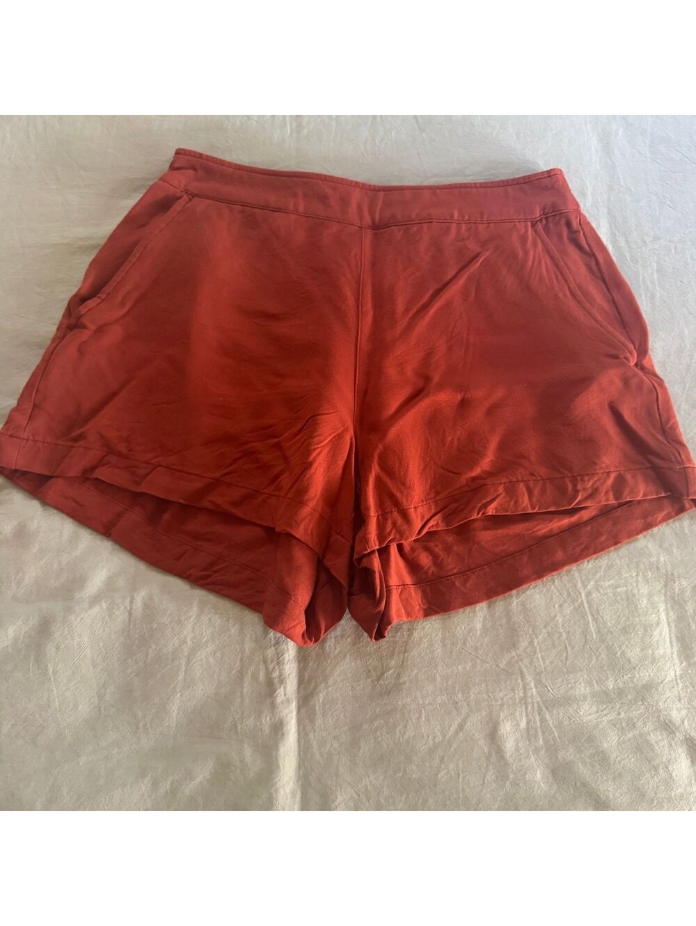 Old Navy High-Rise Playa Shorts Rayon Viscose Rust Red Size M